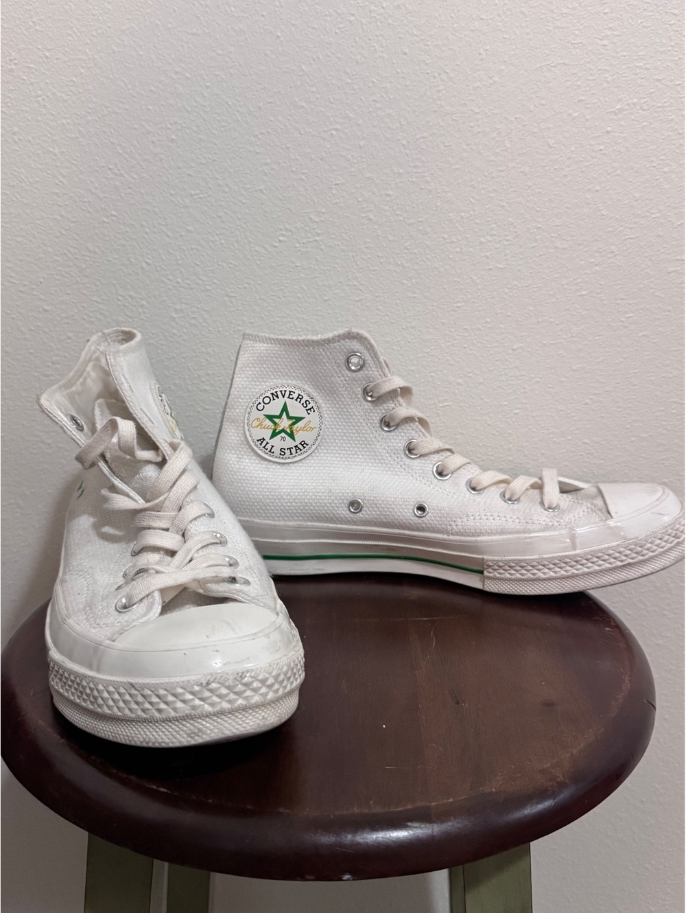 Converse Chuck Taylor All Star 70s High Top Sneakers White Green Size 9